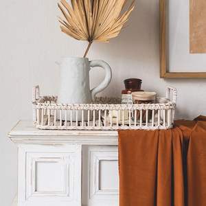 Plateau de service en rotin fait à la main ou plateau en canne ou bambou à un prix raisonnable Décoration d'intérieur moderne au design unique - Product Image 6