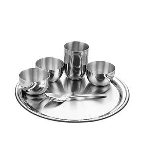 Juego Thali martillado de bajo precio para accesorios de cocina Juego de vajilla Thali pulido plateado a precios asequibles. - Product Image 2