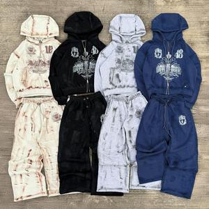 Costume de jogging 100% coton avec logo et design personnalisés, ensemble de survêtements de sport pour hommes, ensemble de survêtements de football uni pour hommes - Product Image 6