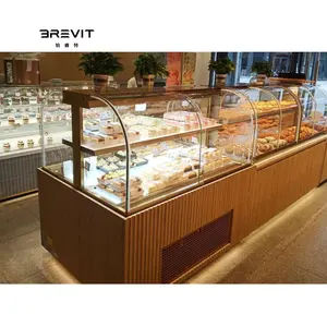 Brevit Commerciële Display Taart Koelkast Showcase Glas Cake Display Gekoelde Showcase Dessert Display Case