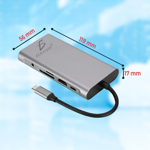 Hub USB Type-C Portatile 11-in-1 con Velocità 5Gbps in Lega di Alluminio per Computer, Varie Connessioni per Trasferimento Dati - Product Image 4