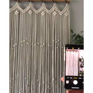 Cortina de Pared de Macramé Estilo Boho, Hecha a Mano con Algodón, para un Toque Elegante, Adorno de Pared para Decoración del Hogar - Product Image 2