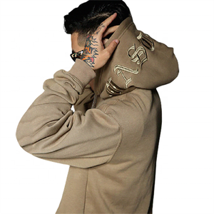 Sweat à capuche en coton éponge français pour hommes, poids lourd, écologique, respirant, surdimensionné XL Fit 3D Screen Grey Design unique - Product Image 2