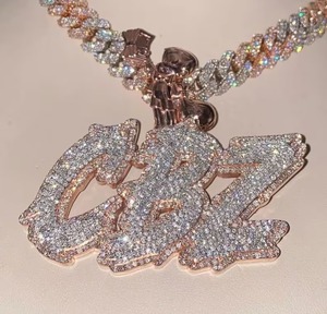 Personnalisé VVS Lettre Nom Moissanite Pendentif Argent 925 Hip Hop Moissanite Pendentifs VVS Moissanite Glacé Bijoux Pour Femmes - Product Image 2