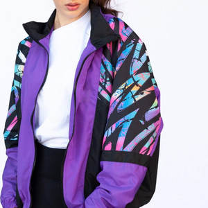 Chaqueta Urbana Abstracta con Cierre para Mujer, Diseño Gráfico Atrevido, Estilo Urbano, Ropa Exterior Informal para Uso Diario - Product Image 3