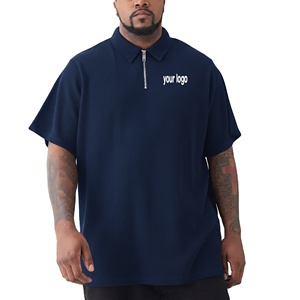 Polo de Moda, 100% Algodón de Alta Calidad, 230 Gramos, Teñido con Cera, Lavado, Manga Corta, Verano, Polo de Punto Dividido - Product Image 1