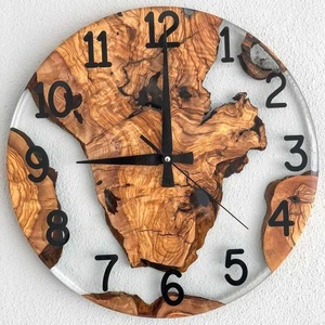 Wooden and Resin <b>Wall</b> <b>Clock</b> for Home and Office Decor with Modern Minimalist Design High Quality Resin Materials - Product Image 3