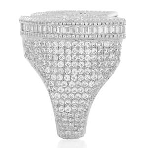 10,00 quilates Iced Out VVS Moissanite Baguette y corte redondo diamante fiesta anillo Hip Hop anillo hombres 925 plata esterlina - Product Image 4