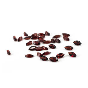 Pierre de grenat naturel non montée, taille marquise, 2,5 mm x 6 mm et 3 x 6 mm, rouge clair, pierre précieuse minérale de qualité AAA avec certificat IGI, polie à la chaleur - Product Image 1