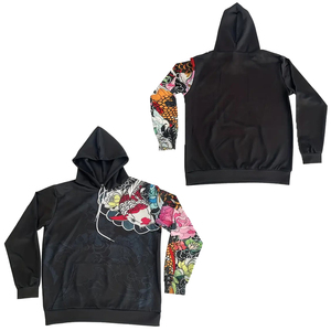 Sudadera con capucha con estampado de peces todo impreso para hombre, 100% poliéster, transpirable y cómodo, sudaderas informales de talla grande - Product Image 1