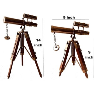 Télescope nautique en laiton antique fabriqué à la main avec support de trépied réglable pour pièce maîtresse ou cadeau décoratif - Product Image 5