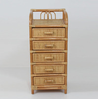 Meuble de rangement classique moderne en rotin à 5 tiroirs pour la maison, le bureau et l'hôtellerie