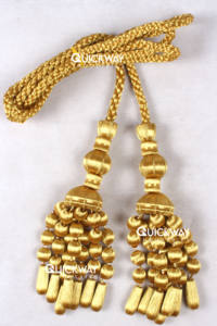 Cordón Metálico Dorado Oscuro para Vestimentas con Flecos de Hilo de Alambre y Borlas de Bellota, Decoración para Iglesia y Liturgia - Product Image 6