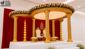 ศาลาแต่งงานทรงกลมแบบคลาสสิกสำหรับงานแต่งงานแบบทามิล ศาลาแต่งงานแบบดั้งเดิมของอินเดียใต้ ผลิตจากวัสดุไฟเบอร์ ผู้ผลิตและส่งออกทั่วโลก - Product Image 2