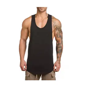 Groothandel Fitness Sportkleding Training Comprimeren Naadloze Stringer Tank Top Bodybuilding Mannen Gym Stringers