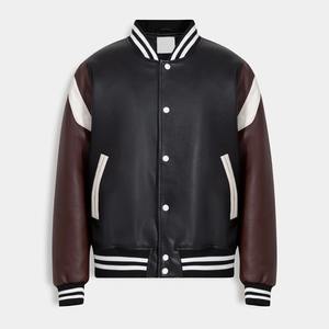 2024 vente en gros personnalisé de haute qualité hommes hiver Varsity laine veste à capuche imperméable col montant haute rue Style Baseball - Product Image 5