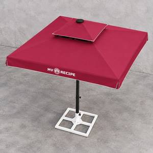 Sombrilla Dorada 600*600/8 Magnum Telescópica Cuadrada con Poste de Aluminio, Tela Acrílica y Base de Mármol para Exteriores, Hoteles y Patios Comerciales - Product Image 1