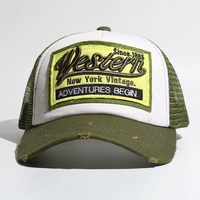 Gorra Trucker Unisex de Lona y Malla de 5 Paneles Estilo Hip Hop con Bordado de Terciopelo y Estampado Puff, Estilo Casual para Ciclismo, Tejido Común