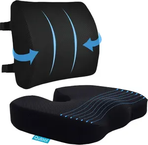 OEKO-TEX Orthopedic Ergonomic Adjust Comfort Car Seat Office Chair Memory Foam Waist Back Support Cushion With Lumbar Pillow