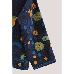 Luxury <b>Women's</b> <b>Velvet</b> <b>Jacket</b> for Winter Occasions Quilted Floral Embroidery Contemporary Ethnic Style Breathable Quick Dry - Product Image 4