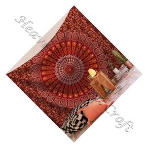 Mandala Hand Made Tapestry Mandala Square 100% Cotton Printed Tapestry Hippie Mandala Tapestry - Product Image 3