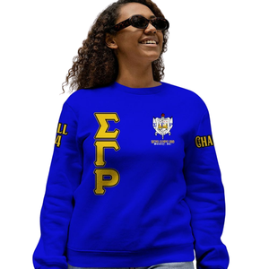 Sudadera con Cuello Redondo de la Hermandad Sigma Gamma Rho, Azul y Dorado de 1922, Sudadera de Forro Polar Premium para Mujer, Estilo de Regalo de Invierno - Product Image 5