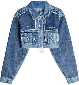 Haute qualité femmes bleu Denim veste Slim Fit manches longues Vintage décontracté mode Logo bouton lavé été - Product Image 6