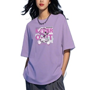 Camiseta de Manga Corta con Cuello Redondo, Estilo Casual para Mujer, con Letra Personalizada Estampada, Verano, 100% Algodón, Tejido Transpirable Antiarrugas - Product Image 4