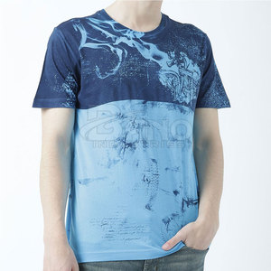 T-Shirt Homme Durable Couleur Solide Séchage Rapide Dernier Design 3D Tissu Tricoté Imprimé à Manches Courtes pour l'Extérieur T-Shirt - Product Image 1