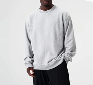 Sudadera de Invierno para Hombre, Talla Grande, Resistente al Viento, Ecológica, con Logotipo Personalizado, Cuello Redondo, Informal, de Algodón y Felpa, Venta al Por Mayor Directa de Fábrica - Product Image 1