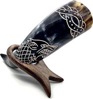 Corne à boire de boeuf de Style Viking tasse enduite sans danger pour les aliments grands prix en vrac technique polie plus grandes cornes à boire