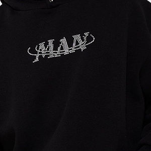 Streetwear vintage délavé à l'acide personnalisé pullover 100% coton sweat à capuche en éponge française délavé au soleil pour bouffée impression strass Logo pour l'hiver - Product Image 2