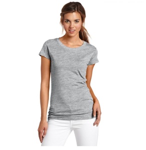 180gsm alta calidad cómodo OEM logo personalizado sólido liso 100% algodón Mujer señora manga corta Camiseta para hombres - Product Image 3