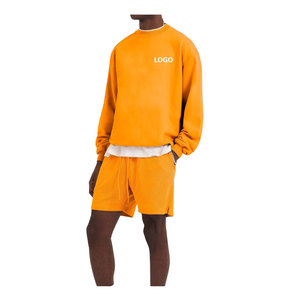 Sweat-shirt ras du cou en molleton marron unisexe à manches longues, pull décontracté, haut chaud et doux pour l'hiver, coton mélangé - Product Image 2