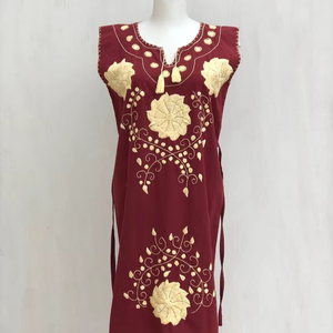 Ouzbek Suzani Vintage Confortable Floral et Oiseau Brodé Fente Latérale Caftan Robe Haute Qualité Tribal Élégant Bohème Tunique - Product Image 1