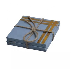 Antique Color Natural Fresh Wooden Table Decorative Tea Platter Coaster Wooden Cup Coaster Set <b>Bamboo</b> Accessories Europe Style - Product Image 1