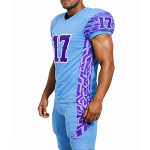 Ensemble d'uniformes de football américain personnalisés de haute qualité, respirant, en polyester, maillot et pantalon, entièrement sublimé, pour hommes - Product Image 5