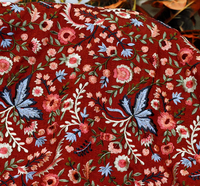 Kettenstich-Stickerei Stoff für Brautkleider Formelle Kleider Hochzeitsstoff Kundenspezifischer Hersteller OEM ODM Textillieferant Indien