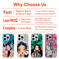Étui de téléphone personnalisé en TPU+PC avec motif de dessin animé, anti-empreintes digitales, antichoc, pour la protection de l'objectif de l'appareil photo 17 Pro Max, OEM ODM Factory