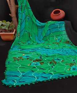 Nouveau Dernier Look Riche Vêtements De Soirée Lichi Soie Imprimé Travail Saree avec Blouse Pièce Inain Femmes Porter Sari Bas Prix En Gros Apparelgarment - Product Image 3