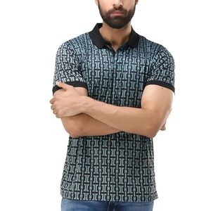 Polo transpirable con estampado bordado, diseño personalizado, polo deportivo multicolor para hombre en blanco - Product Image 5