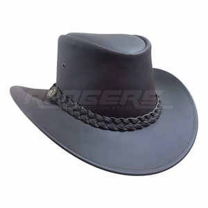 Sombreros de Vaquero Negros, Sombrero de Cuero con Ala Ancha Trenzada, Protección Solar, Unisex, Moda, Sombreros de Cuero para Hombre, Venta al por Mayor - Product Image 4