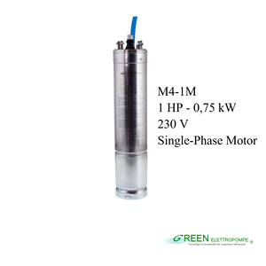 Motor Sumergible Eléctrico de Producción Italiana M4-1M, Bomba de Agua Sumergible para Pozos Profundos de 4 Pulgadas, Llenado de Aceite - Product Image 1