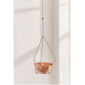 Elegant <b>Large</b> Metal Hanging <b>Planter</b> with Gold Silver Finish Design Nursery Balcony Wall Shelf Decorative Flower Pots Planting - Product Image 4