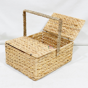 Artex Dong Thap Jacinto de agua Cesta de picnic Almacenamiento tejido a mano con Handel - Product Image 1