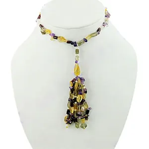 Collar de Borlas con Piedras Preciosas de Moda para Mujer, con Perlas de Agua Dulce en Forma de Cruz, Ónix, Ágata, Cuentas Coloridas, Joyería Religiosa - Regalo Perfecto - Product Image 1