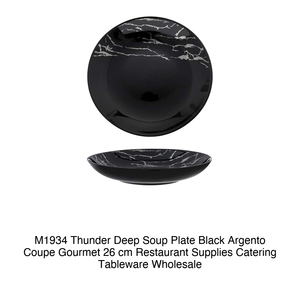 Assiette creuse M1934 Thunder Deep noire Argento Coupe Gourmet 26 cm – Fournitures de restaurant, vaisselle de traiteur, vente en gros - Product Image 2