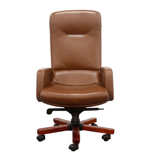Silla Ejecutiva de Cuero Premium con Base de Madera y Diseño Ergonómico - Luxy 01 HOGVP024 - Product Image 2