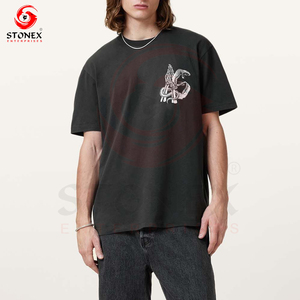 เสื้อยืดผู้ชายยาวโอเวอร์ไซส์แนววินเทจผ้าคอตตอน100% ซักได้หรูหราไม่มีลายกำหนดเอง - Product Image 5