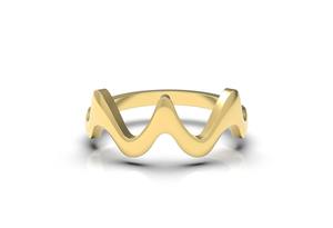 Anillo de Plata de Ley 925 Chapado en Oro de 14K, Hecho a Mano, Clásico, Moderno, con Patrón Ondulado para Mujer, para Bodas y Fiestas - Product Image 3